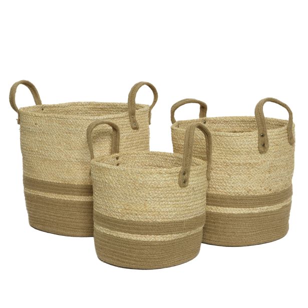 OKRASNA KOŠARA DECORIS IZ KORUZNIH LISTOV FI 30 CM VIŠINA 31 CM