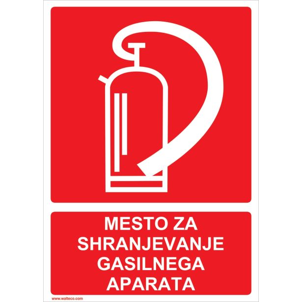 OPOZORILNI ZNAK WALTECO MESTO ZA SHRANJEVANJE GASILNEGA APARATA