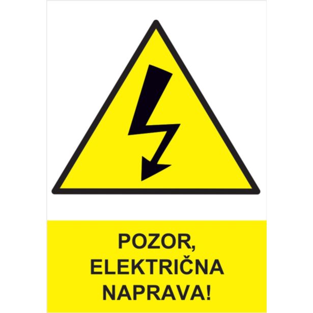 OPOZORILNI ZNAK WALTECO POZOR ELEKTRIČNA NAPRAVA