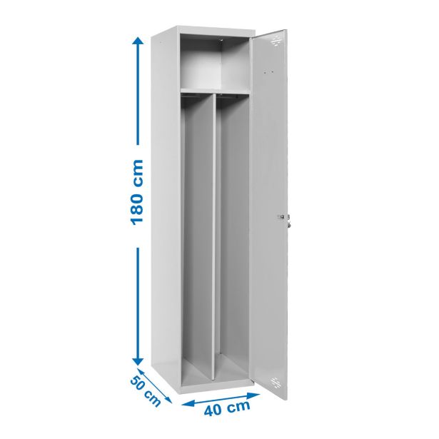 ORODNA OMARA-KRILNA VRATA SIMONRACK 1800X400X500 MM, 1 POLICA GARDEROBNA, SIVA