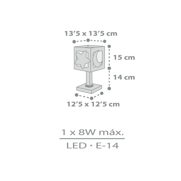 OTROŠKO SVETILO DALBER NAMIZNO MOONLIGHT SIVA
