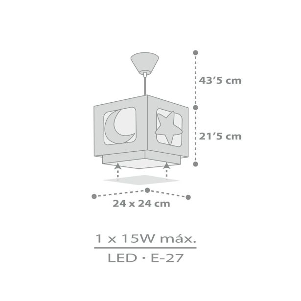 OTROŠKO SVETILO DALBER VISEČE MOONLIGHT SIVA