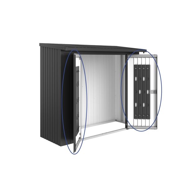 PAKET VRAT ZA REGAL ZA DRVA BIOHORT WOODSTOCK V230, 138X172.5X230 CM