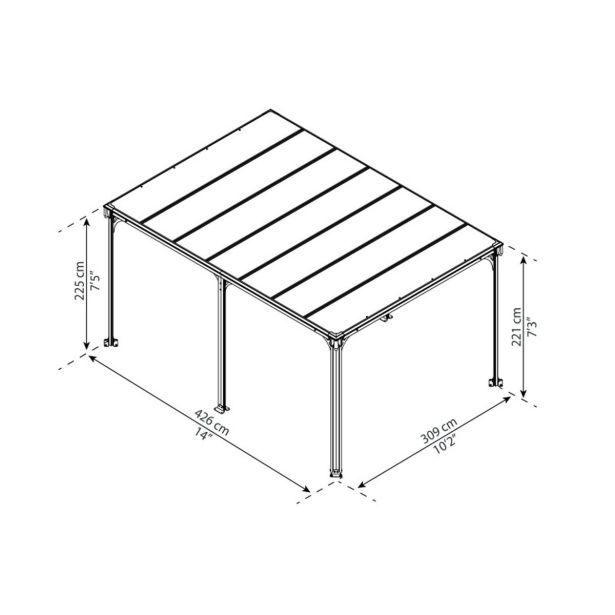 PAVILJON PALRAM MILANO 4300 SIVA/BRONZA