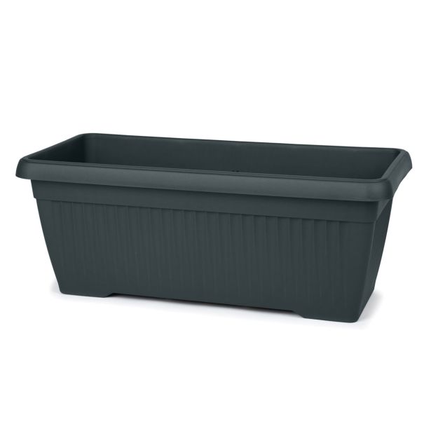 PE KORITO Z VODNO REZERVO BLUMAX MEDITERAN 62CM ANTRACIT S PODSTAVKOM