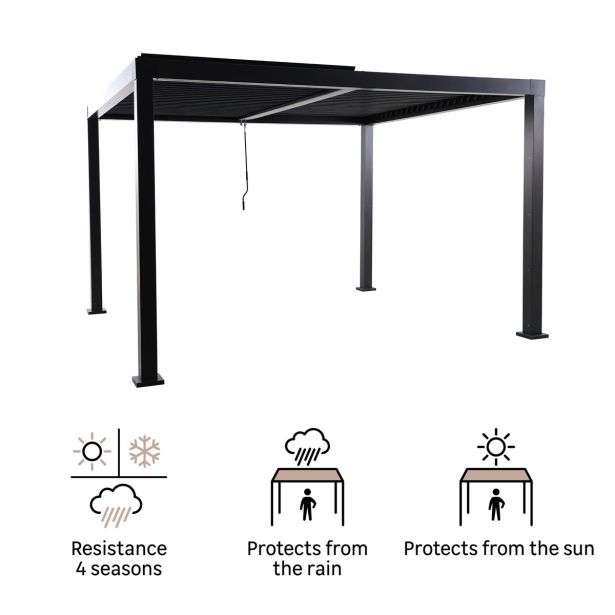 PERGOLA CLIMA BIOKLIMATSKA POLNA ALU 313X358 TEMNO SIVA