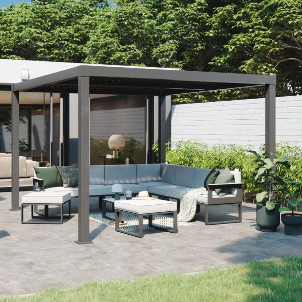 PERGOLA CLIMA BIOKLIMATSKA POLNA ALU 313X358 TEMNO SIVA