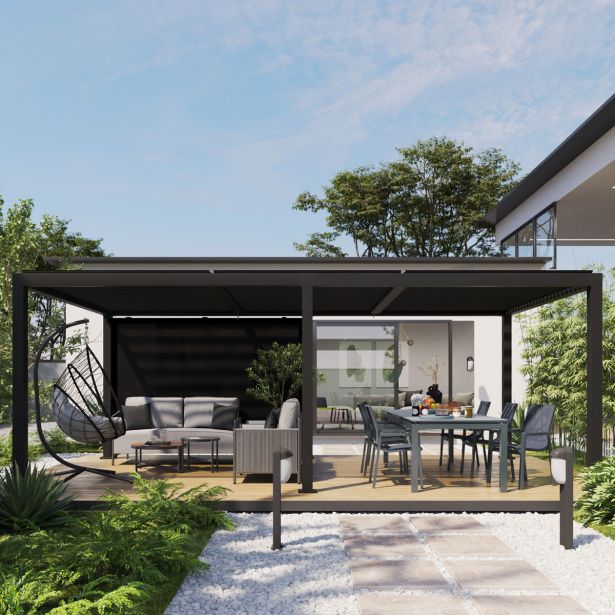 PERGOLA CLIMA BIOKLIMATSKA POLNA ALU 313X614 TEMNO SIVA