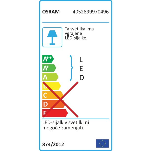 PODELEM. STENSKA SVETILKA OSRAM LIGHT BATTEN LED 18W/830 KABEL 1.5 M 120 CM