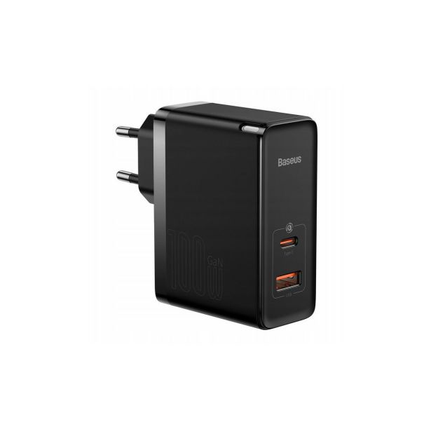 POLNILNIK ZA GSM BASEUS POLNILEC GAN5 PRO 100W BASEUS USB+USB-C ČRN