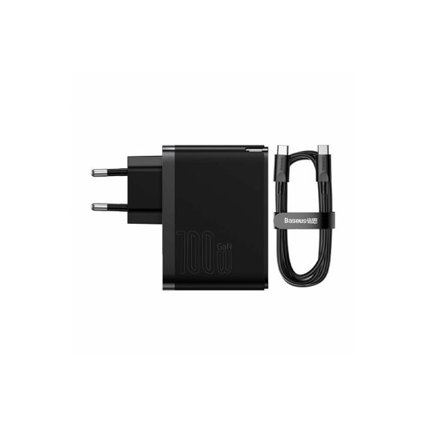 POLNILNIK ZA GSM BASEUS POLNILEC GAN5 PRO 100W BASEUS USB+USB-C ČRN
