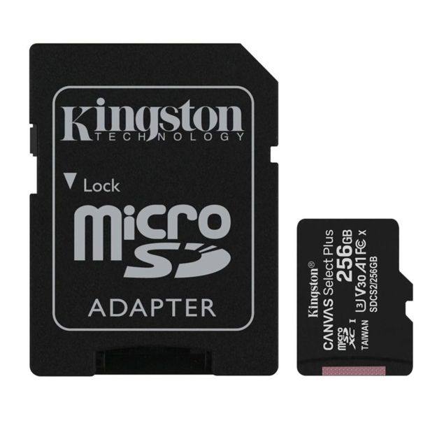 POMNILNIŠKA KARTICA KINGSTON SDXC MICRO 256GB CANVAS SELECTPLUS 100/85MB/S R/W