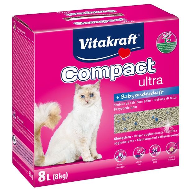 POSIP ZA MAČKA VITAKRAFT COMPACT ULTRA Z BABY PUDROM 8KG