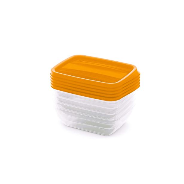 POSODA ZA SHRANJEVANJE CURVER ZA SHR. HRANE VEDO SET 5X0.5 L TRANSPAR. ORANŽNA
