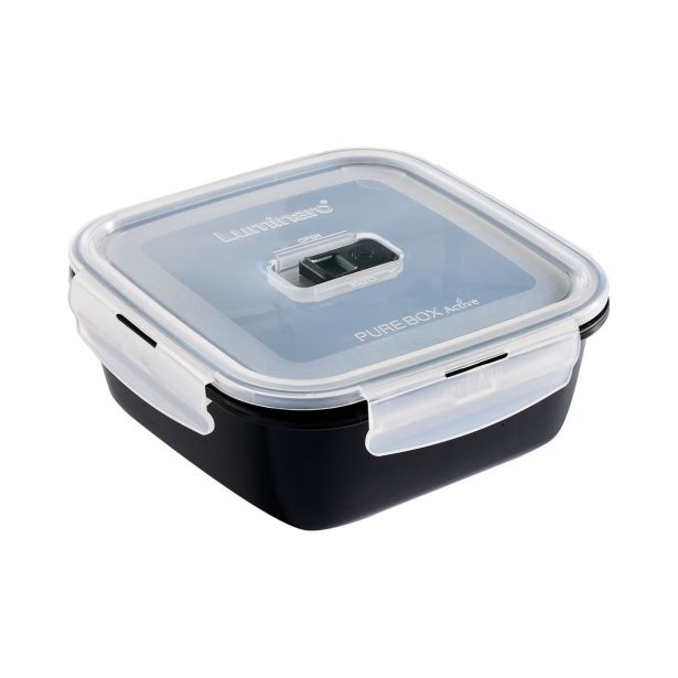 POSODA ZA SHRANJEVANJE LUMINARC BLACK BOX STEKLENA 1220ML ČRNA V1475