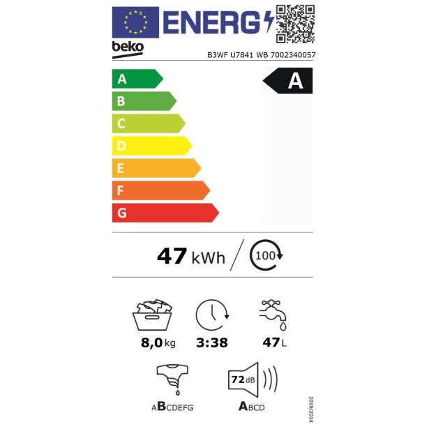 PRALNI STROJ BEKO B3WFU7841WB