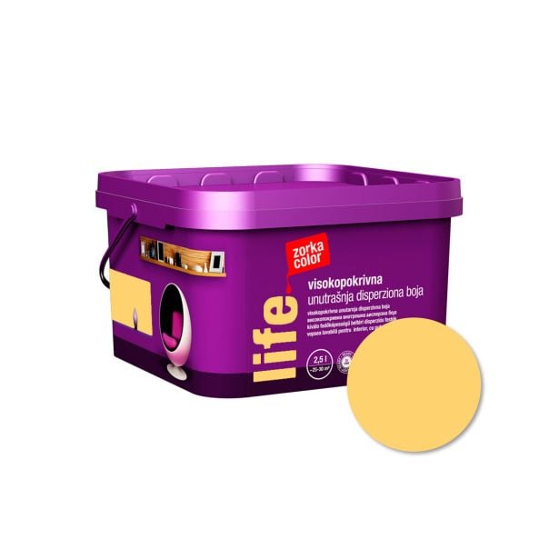 PRIPRAVLJENA BARVA ZORKA COLOR LIFE RUMENA 4010 2.5 L