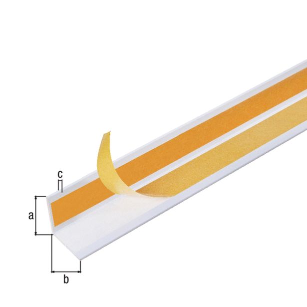 KOTNI PROFIL PVC 15X15X1X2600 MM BEL, SAMOLEPILEN