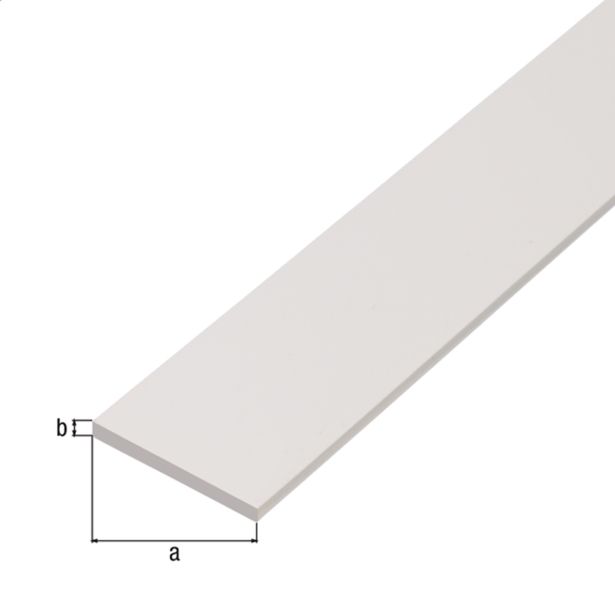 PLOSKA PALICA ALBERTS PVC, 20X2X1000 MM BELA
