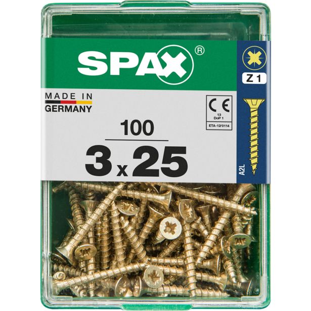 UNIVERZALNI VIJAK SPAX PZ 3X25 YELLOX A2G V ZAVITKU 100KOS