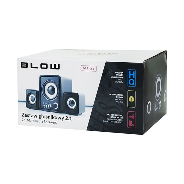 RAČUNALNIŠKI ZVOČNIKI BLOW MS-26, 2.1 STEREO USB MICROSD, LED OSVETLITEV