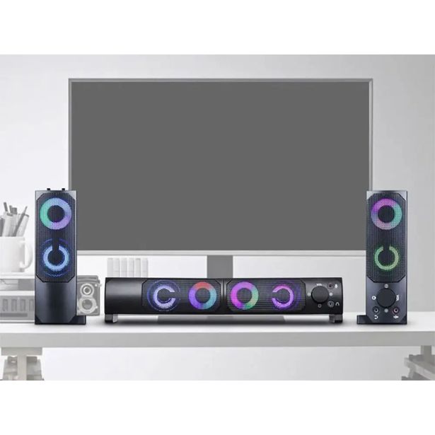 RAČUNALNIŠKI ZVOČNIKI SOUNDBAR MS-28, 2V1, 2.0 STEREO, USB, BLUETOOTH, RGB LED OSVETLITEV