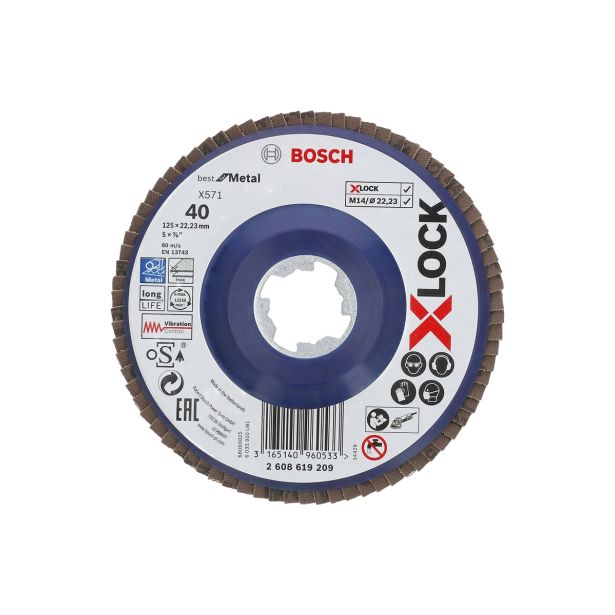 LAMELNA PLOŠČA BOSCH X-LOCK, RAVNA IZVEDBA, PLASTIČNA PLOŠČA, 125MM, G 40, X571,