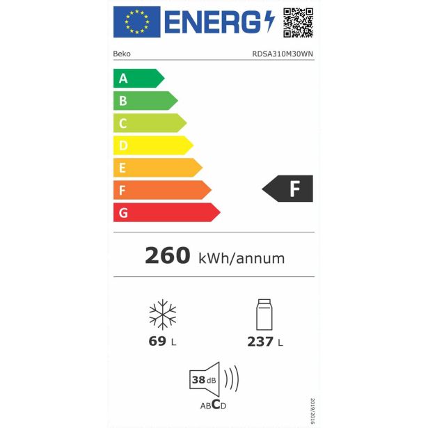 HLADILNIK IN ZAMRZOVALNIK BEKO RDSA310M30WN