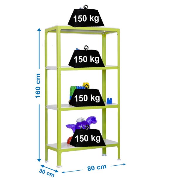 REGAL SIMONRACK 160X80X40 CM 4P/150KG ZELEN BEL