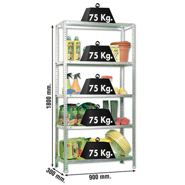 REGAL SIMONRACK 180X90X30 CM 5P/75KG POCINKAN ADVANTAGE