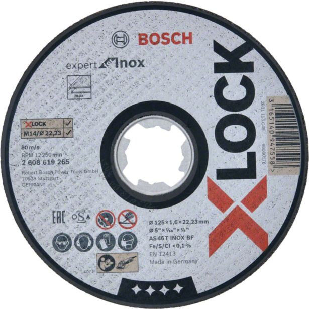 REZALNA PLOŠČA X-LOCK EXPERT FOR INOX 125X1.6X22.23MM, RAVNA