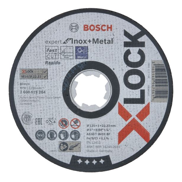 REZALNA PLOŠČA X-LOCK EXPERT FORINOX & METAL 125X1X22.23MM, RAVNA