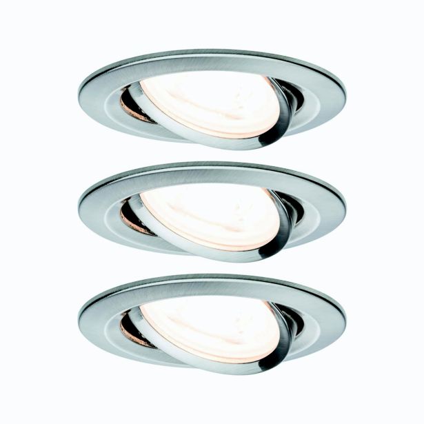 VGRADNI LED REFLEKTOR RL NOVA 3X6.5W GU10 3SDIM OKROG. BRUŠ.JEKLO/ALU GIB