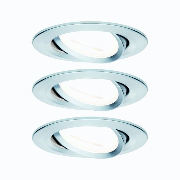 VGRADNI LED REFLEKTOR RL NOVA 3X6.5W GU10, GIB. OKROGLA, ALU TU/ALU