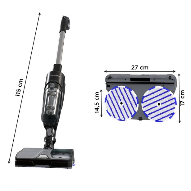 ROWENTA X-COMBO 2 V 1 SESALNIK IN ČISTILEC TAL, HKRATNO POBIRANJE PRAHU IN  HITRO ROTIRAJOČE ČIŠČENJE, VISOKA SESALNA MOČ.