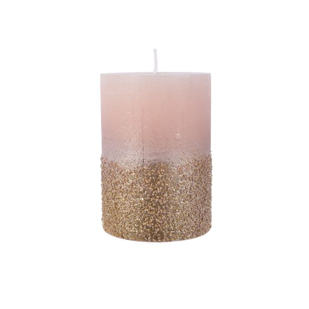 TOP SVEČA DECORIS ROZA, FI 7 CM VIŠINA 10 CM