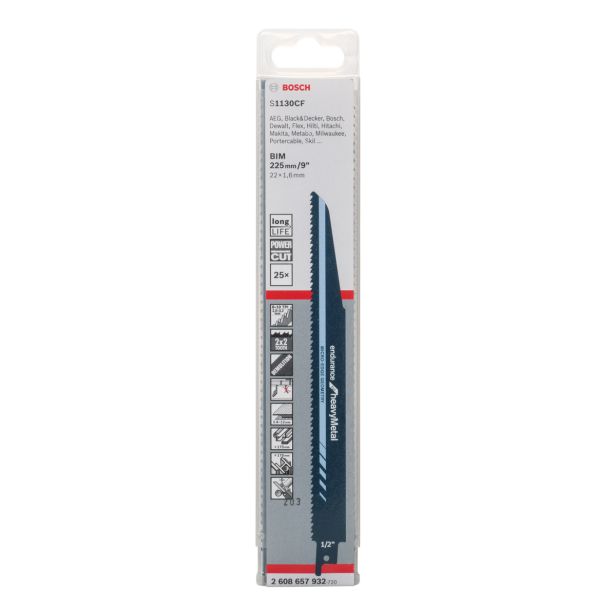 LIST SABLJASTE ŽAGE BOSCH S 1130 CF 25-DELNI KOMPLET