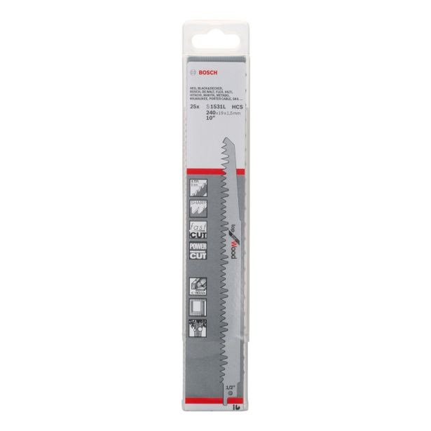 LIST SABLJASTE ŽAGE BOSCH S 1531 L 25-DELNI KOMPLET