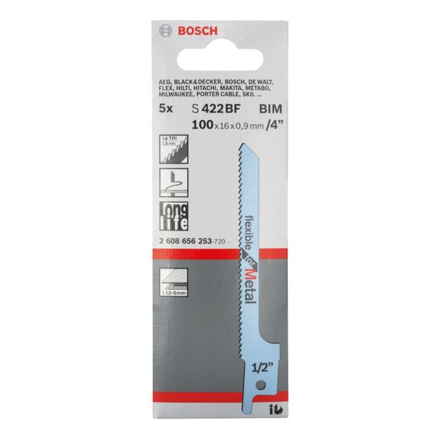 LIST SABLJASTE ŽAGE BOSCH S 422 BF 5-DELNI KOMPLET