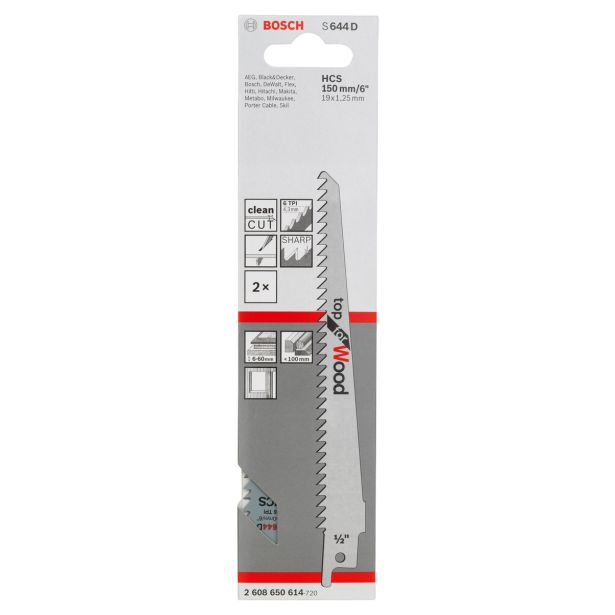 LIST SABLJASTE ŽAGE BOSCH S 644 D 2-DELNI KOMPLET