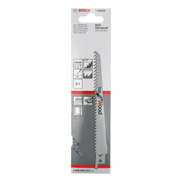 LIST SABLJASTE ŽAGE BOSCH S 644 D 5-DELNI KOMPLET