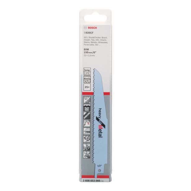 LIST SABLJASTE ŽAGE BOSCH S 920 CF 25-DELNI KOMPLET
