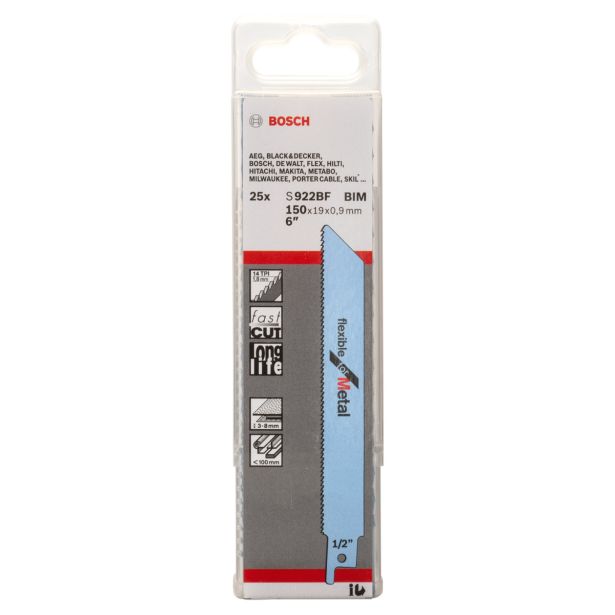 LIST SABLJASTE ŽAGE BOSCH S 922 BF 25-DELNI KOMPLET