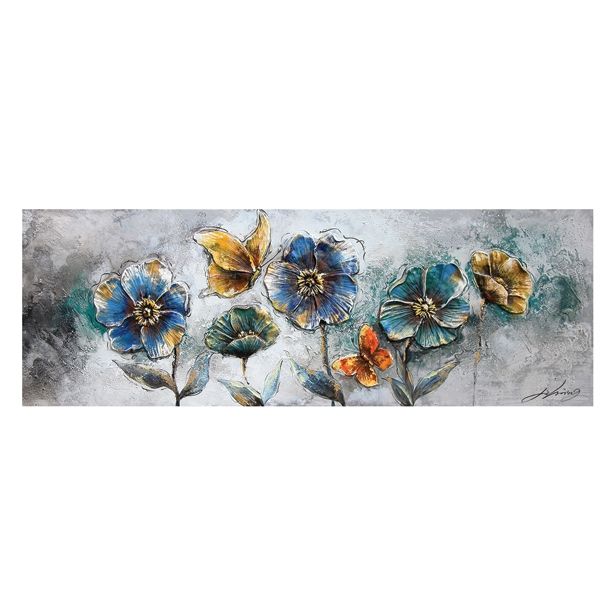 SLIKA BIVA ROŽE IN METULJ 50X150 CM 3D RAZLIČNA DEKORJA