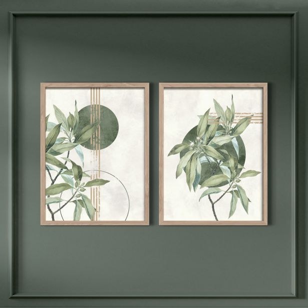 SLIKA STYLER GREEN DVOJNA Z OKVIRJEM 30X40 FR381