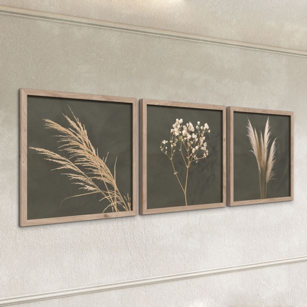 SLIKA STYLER PAMPAS TROJNA Z OKVIRJEM 30X30 FR391
