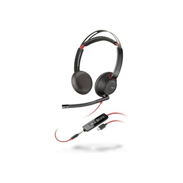 SLUŠALKE HP POLY BLACKWIRE 5220 STEREO/USB-C/ADAPTER