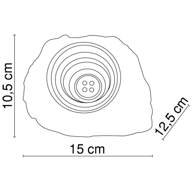 SOLARNA VRTNA SVETILKA GLOBO KAMEN PLASTIKA 3X 0.06W 3.2V, RUMENA