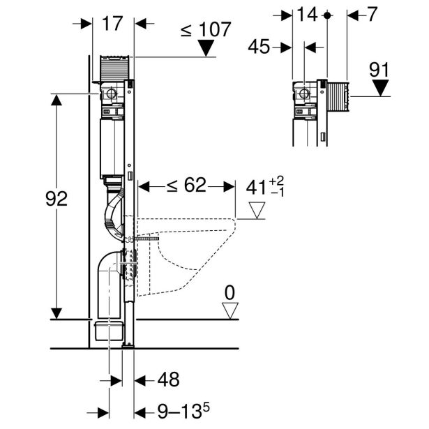 SPLAKOVALNIK, PODOMETNI GEBERIT DF OMEGA VIS WC H=98CM