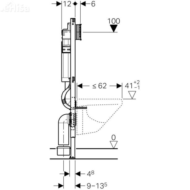SPLAKOVALNIK, PODOMETNI GEBERIT DF SIGMA (UP320) VIS WC H=112 CM